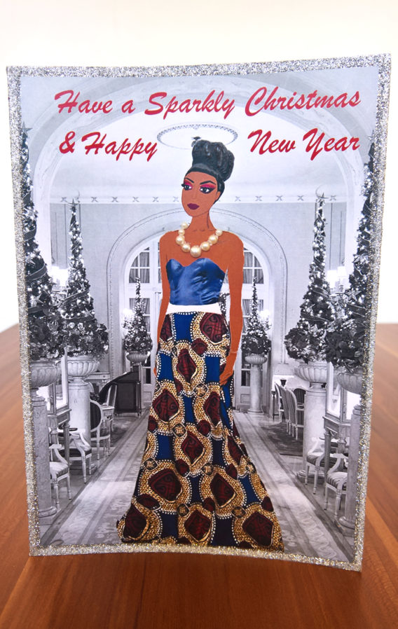 african woman christmas card