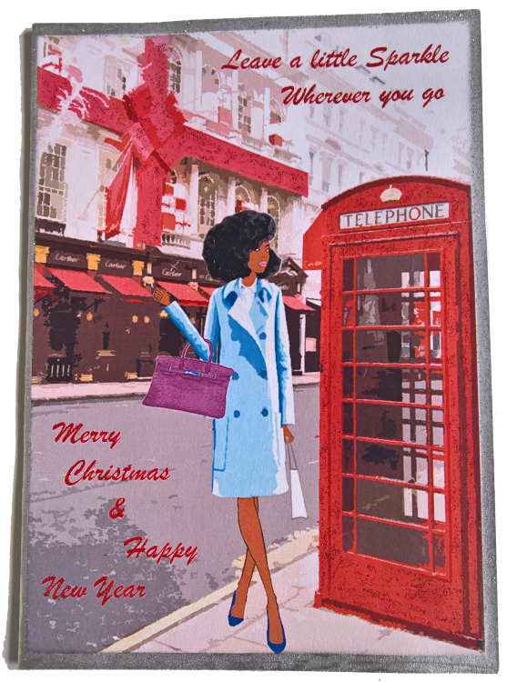 Chic Black Woman Christmas card