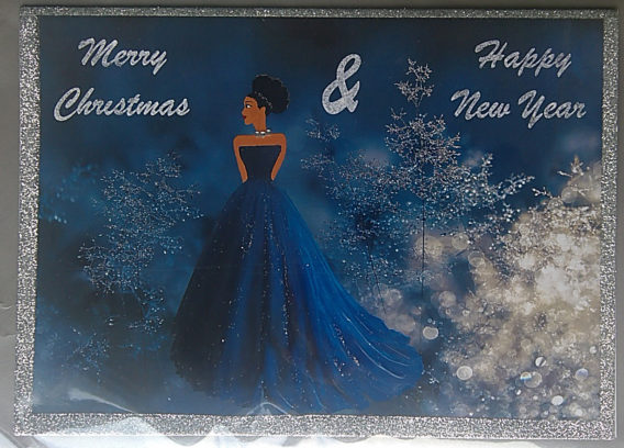snow black christmas cards