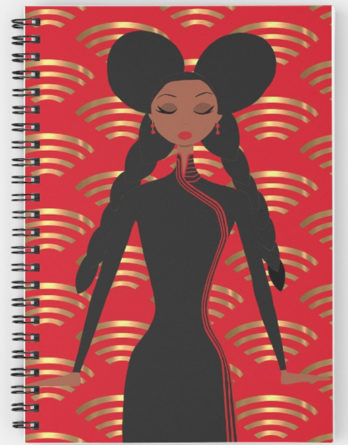 black-girl-chinese-dress-design-notebook