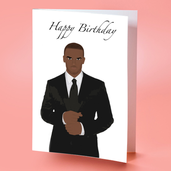 black man birthday card