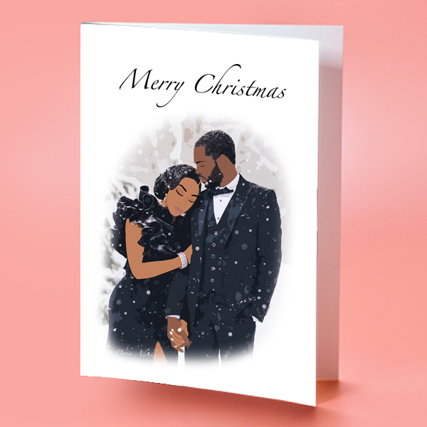 African American couple Christmas Cards