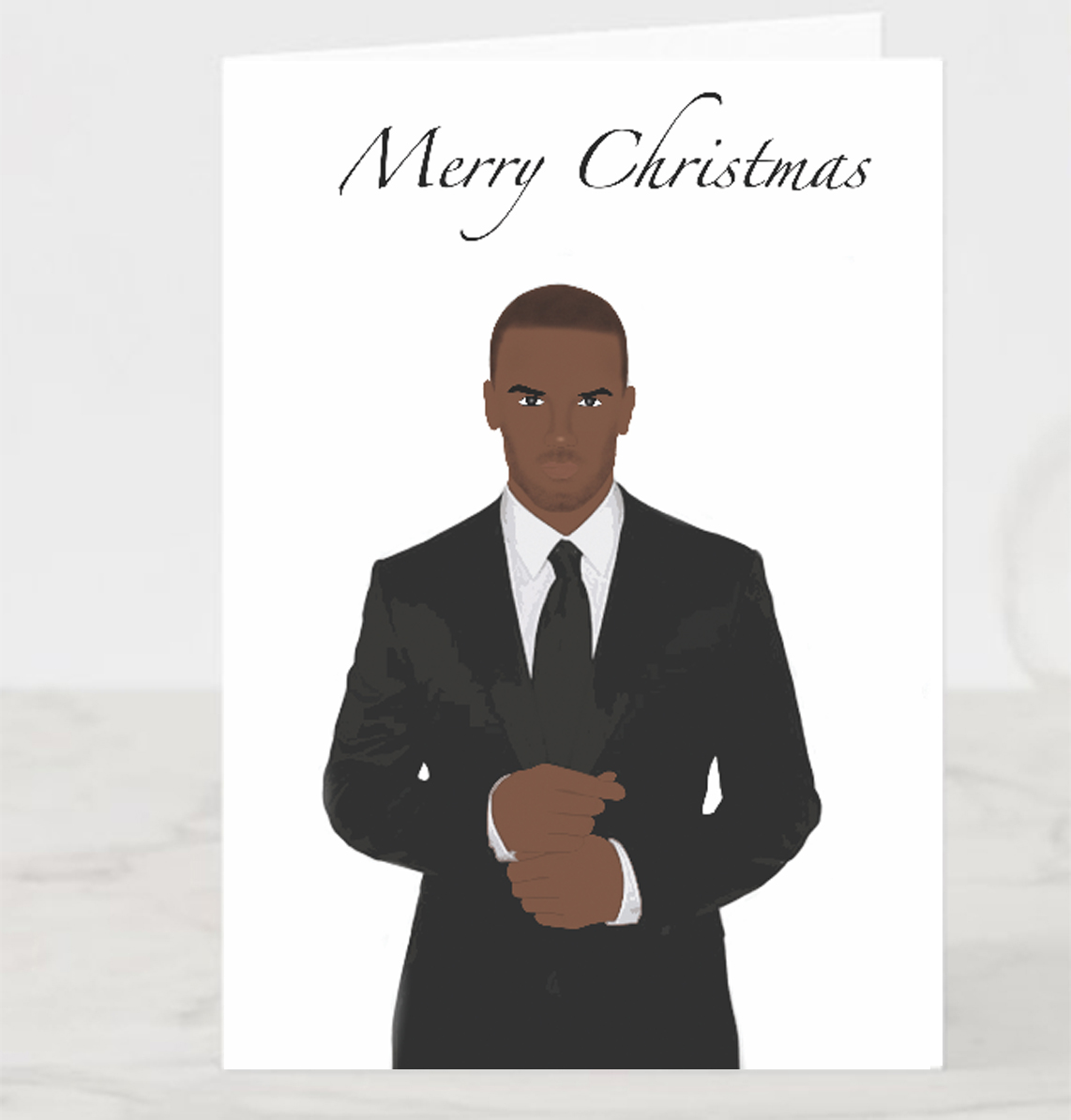 african american man christmas card